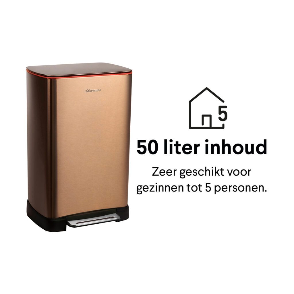 Homra Koniq Koper 50 liter inhoud pedaalemmer